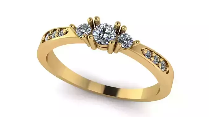 Three-Stone Solitaire Ring