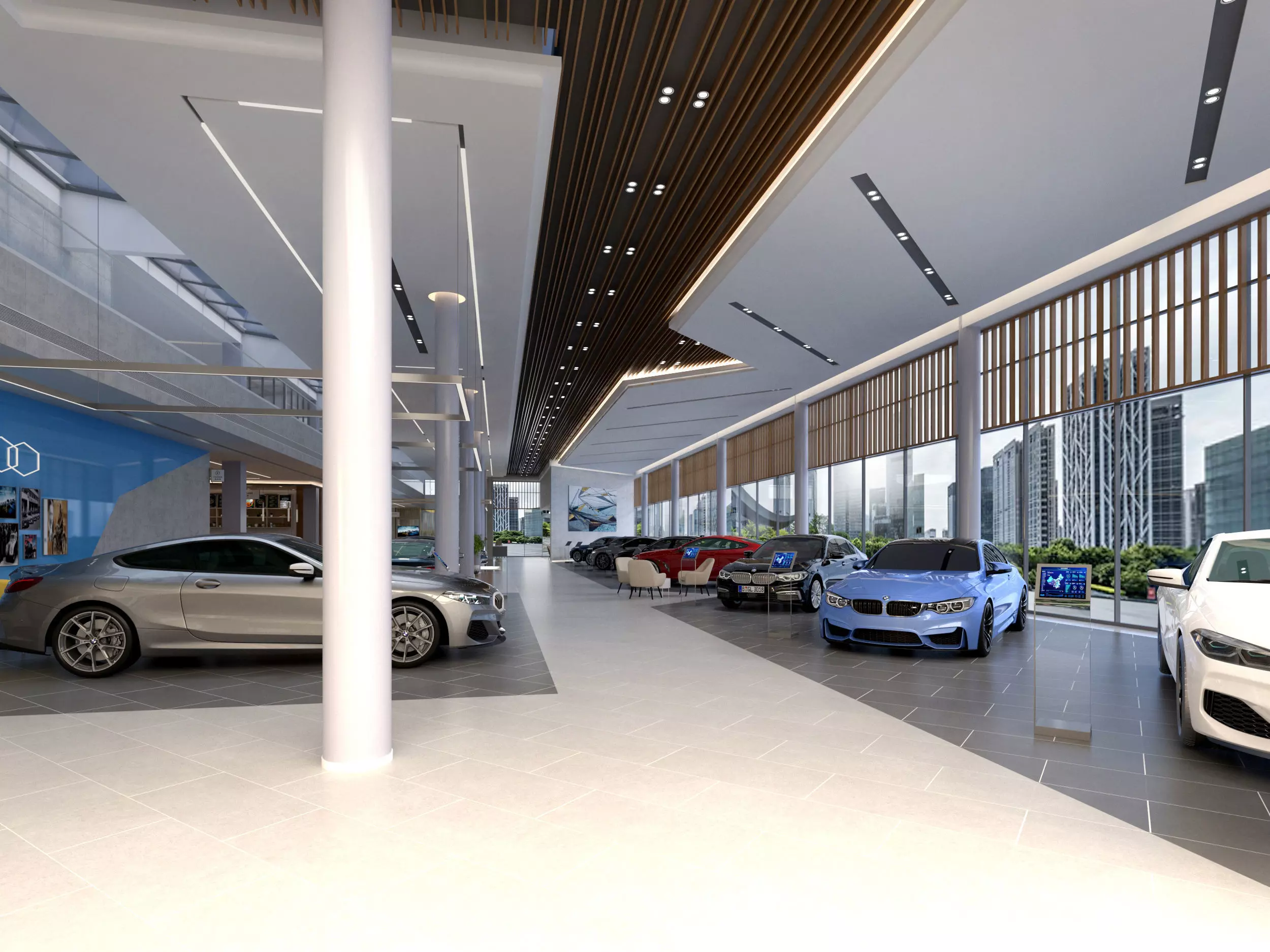 Automobile 4S Shop Low-poly 3D model_2