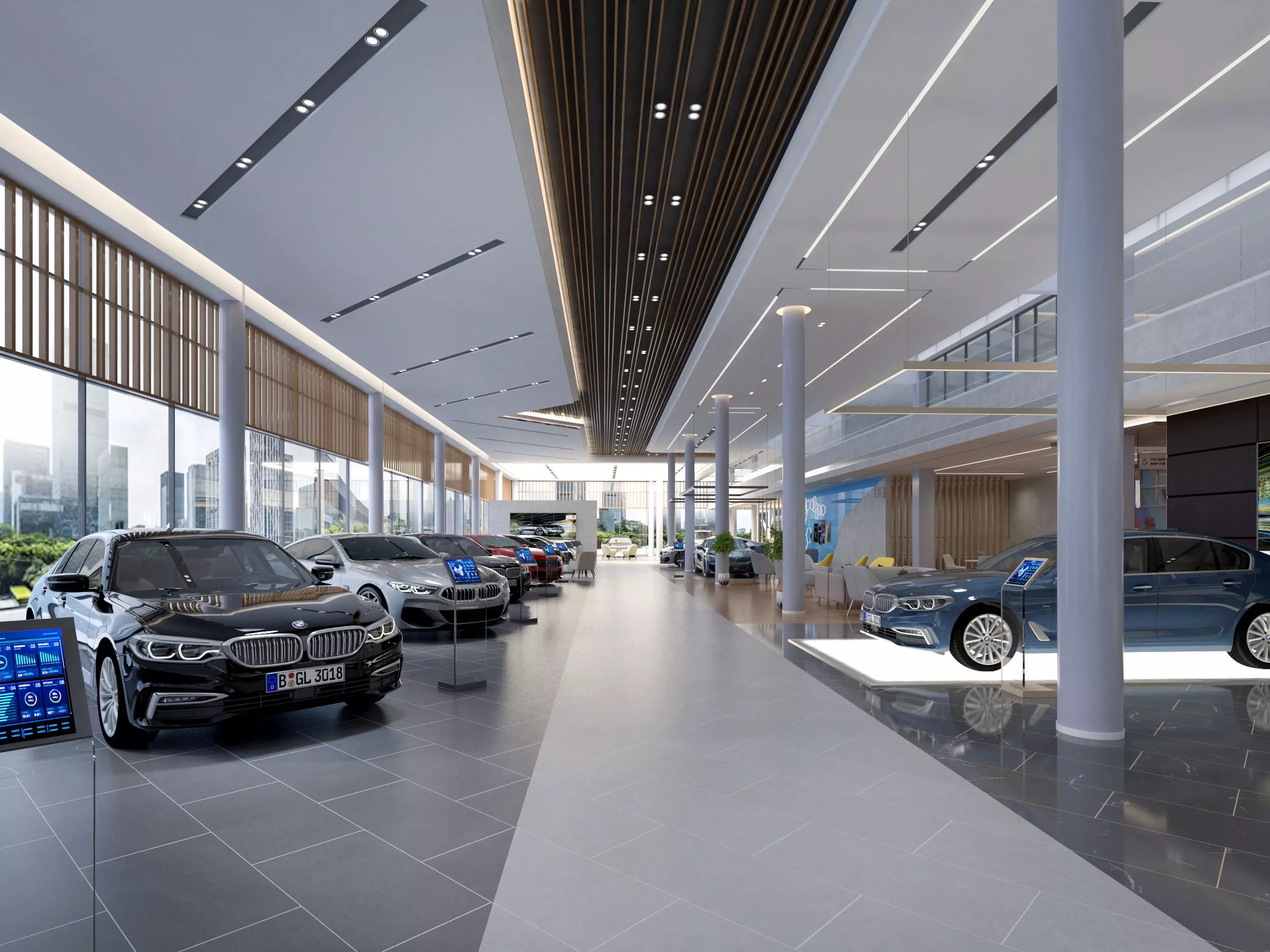 Automobile 4S Shop Low-poly 3D model_0