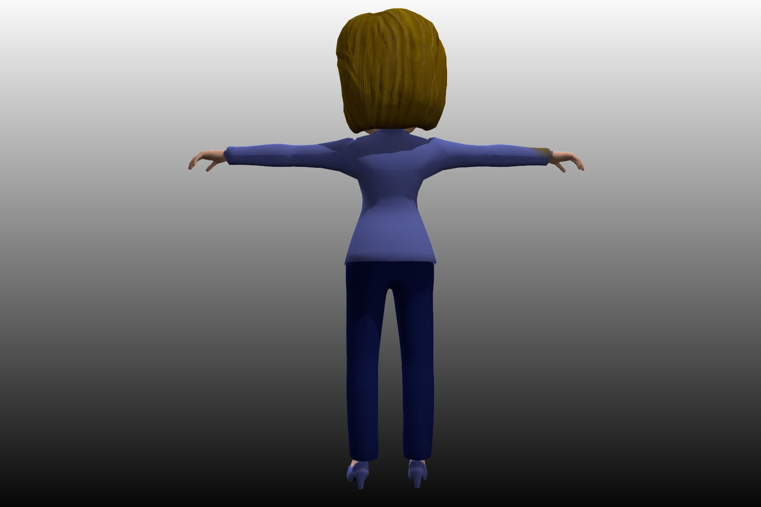 Hilary Clinton 3D caricature rigged low poly Low-poly 3D model_12