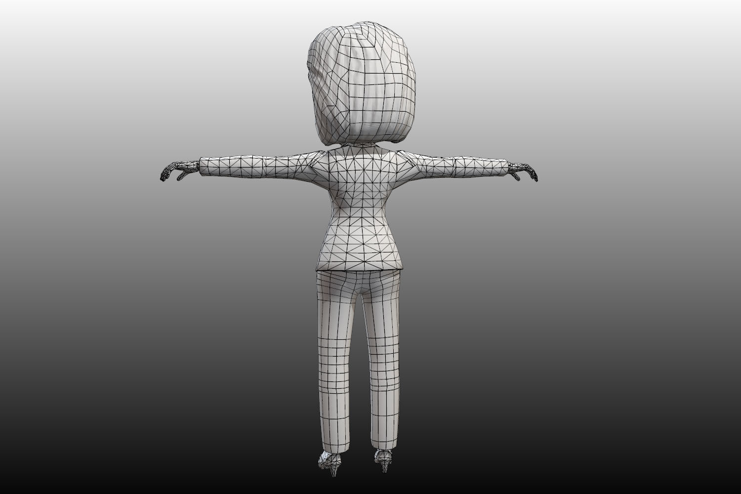 Hilary Clinton 3D caricature rigged low poly Low-poly 3D model_15