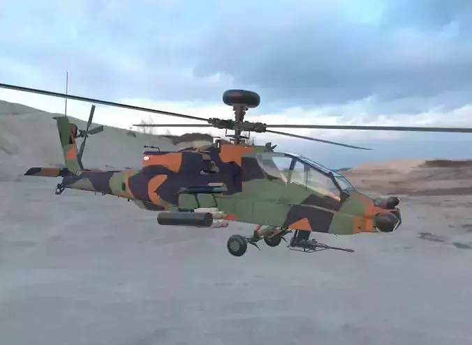 The Boeing AH-64 Apache helicopter