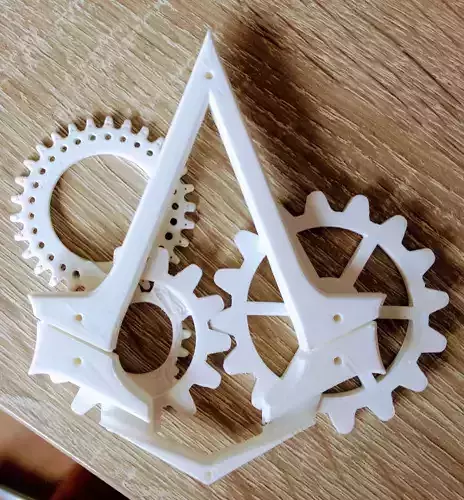 Gear 3D printed model of industrial engineering equipment
