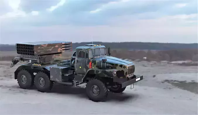 BM21 missile launcher 3D car printed model