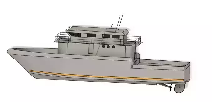 15m fishing boat cruise yacht 3D print model