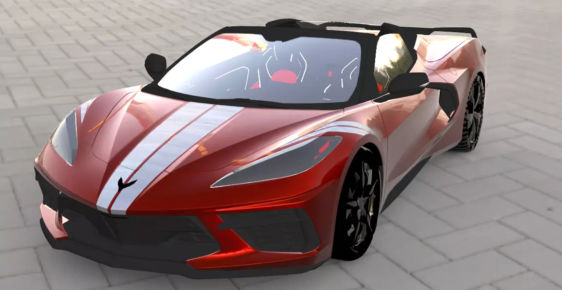 Chevrolet Corvette C8 Racing sports car convertible  3D print model_0