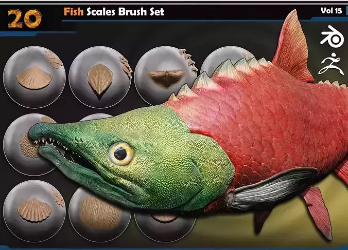 Fish Scales Brush Set Vol 15 