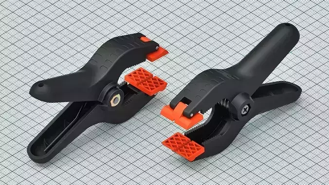 Plastic clip spring clamp model