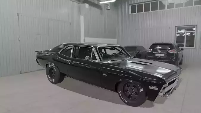 Old-school sports car Chevy Nova 3D print model Old-school sports car Chevy Nova 3D print model