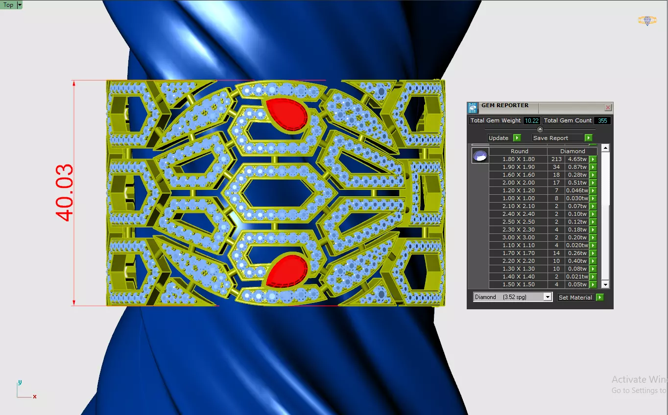 bvgar snake diamond  bracelet  3D print model_2