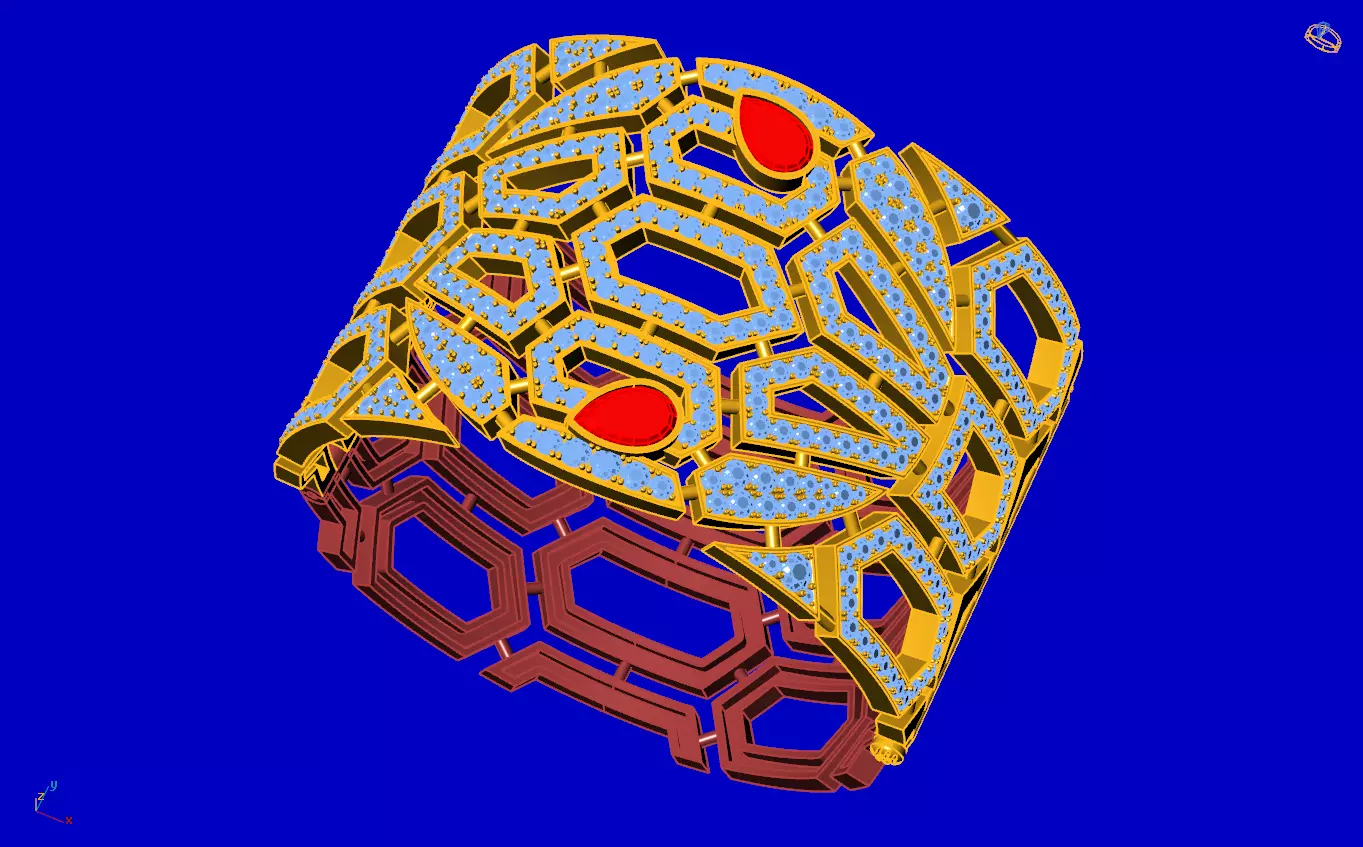 bvgar snake diamond  bracelet  3D print model_0