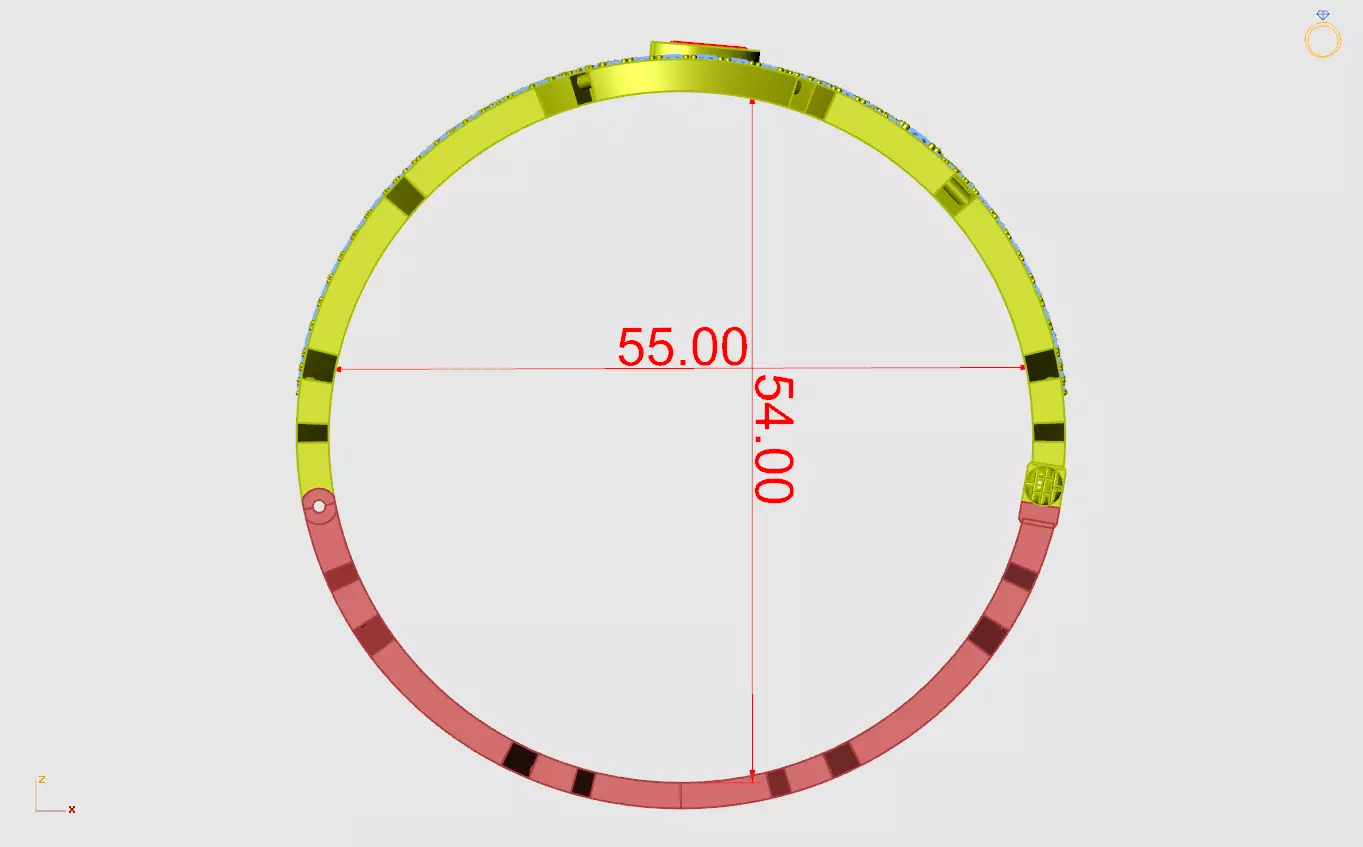 bvgar snake diamond  bracelet  3D print model_10