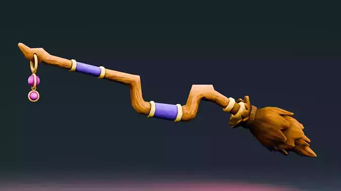 Stylized Halloween Props - Witch Broom 