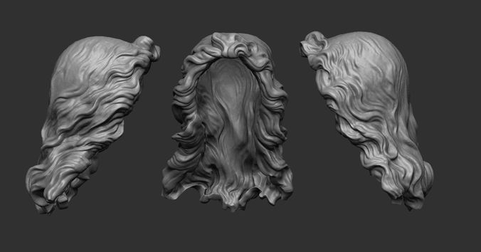 stylized hair  3D model