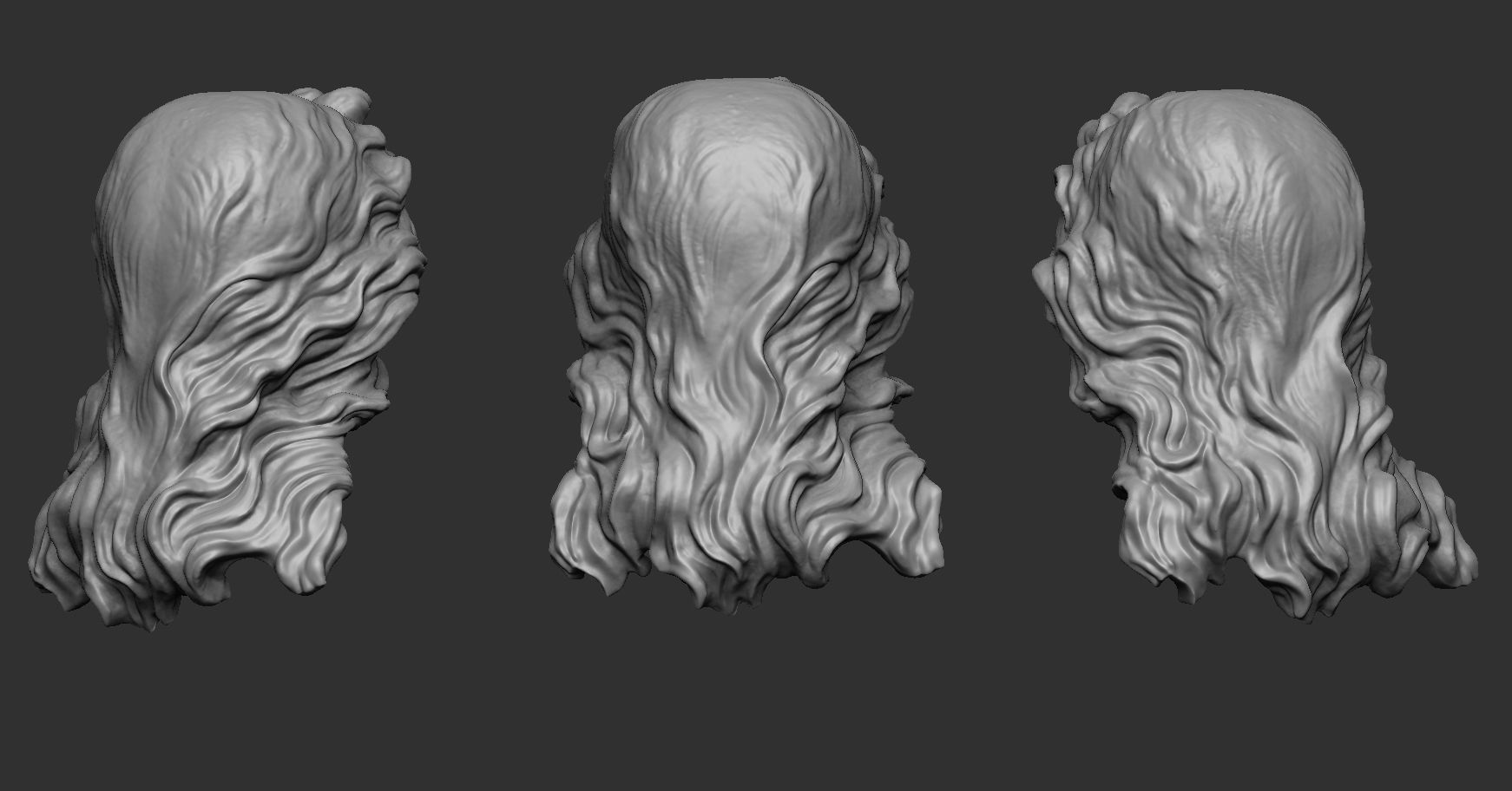 stylized hair  3D model_1