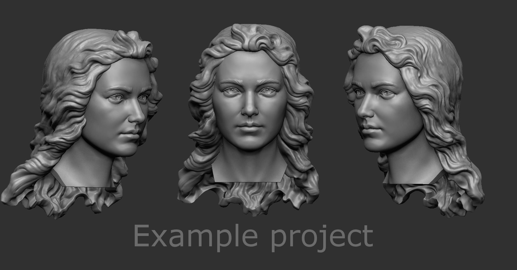 stylized hair  3D model_2