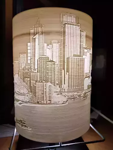 Round cylindrical wall lamp model for bedside lighting