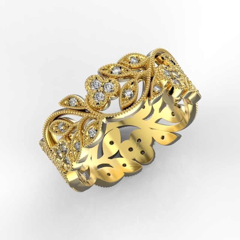 Flower ring  3D print model_0