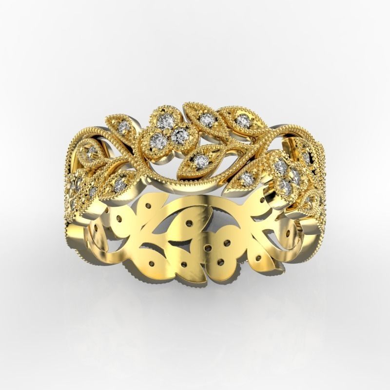 Flower ring  3D print model_1