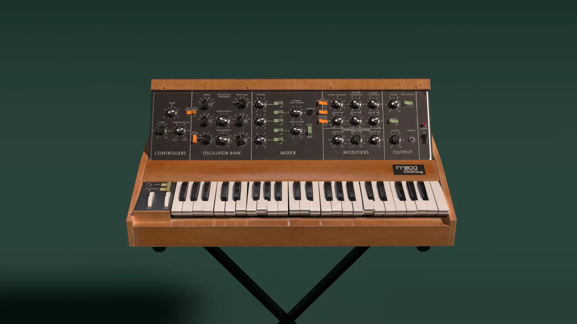 Minimoog Model D 1970 Low-poly 3D model_2
