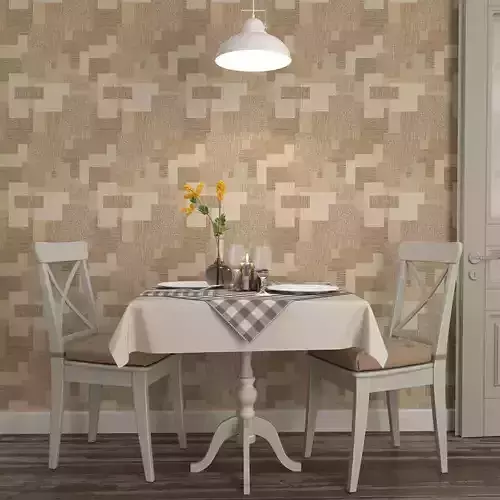 Modern Beige Geometric Textured Wallpaper 