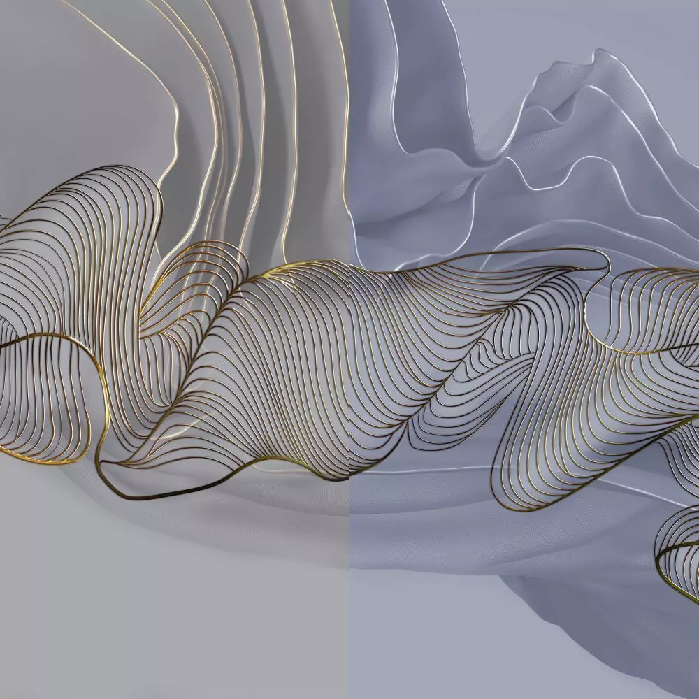 Elegant 3D Metal Wave Mural Wallpaper Texture_1