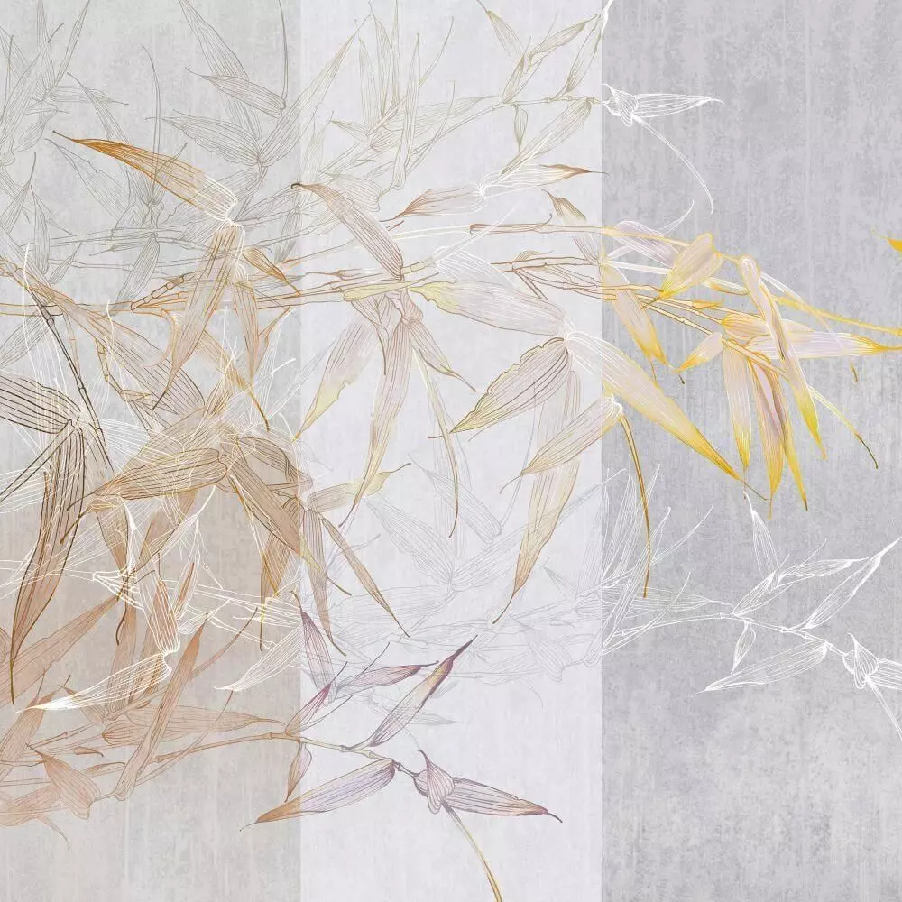 Ethereal Bamboo Line Art Mural Wallpaper  Texture_1