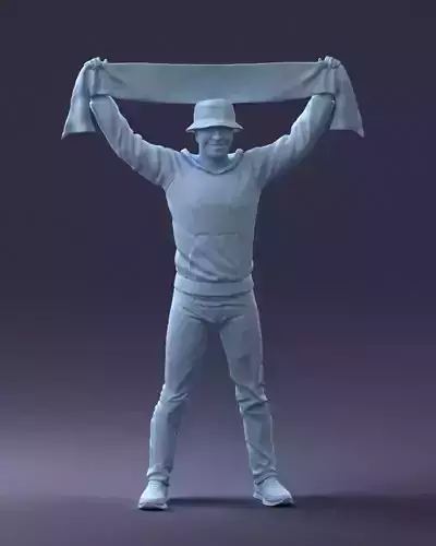 000326 Cheering Fan with Scarf 1212 3dp