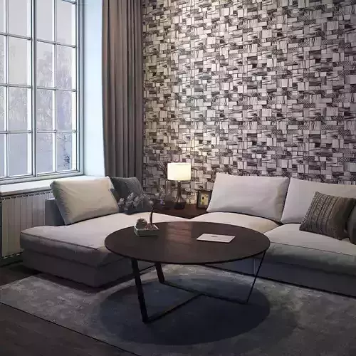 Patchwork Wood Blocks Wallpaper