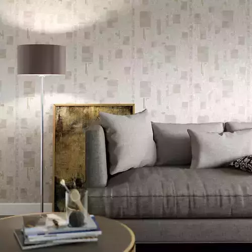 Cream Textured Geo Blocks Wallpaper 