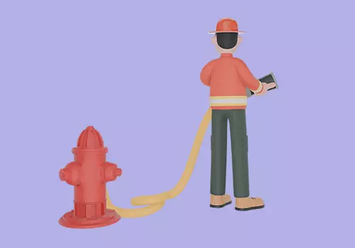 Stylized 3D Male Firefighter Character-Cartoon Hose Nozzle Pose 3D model_4