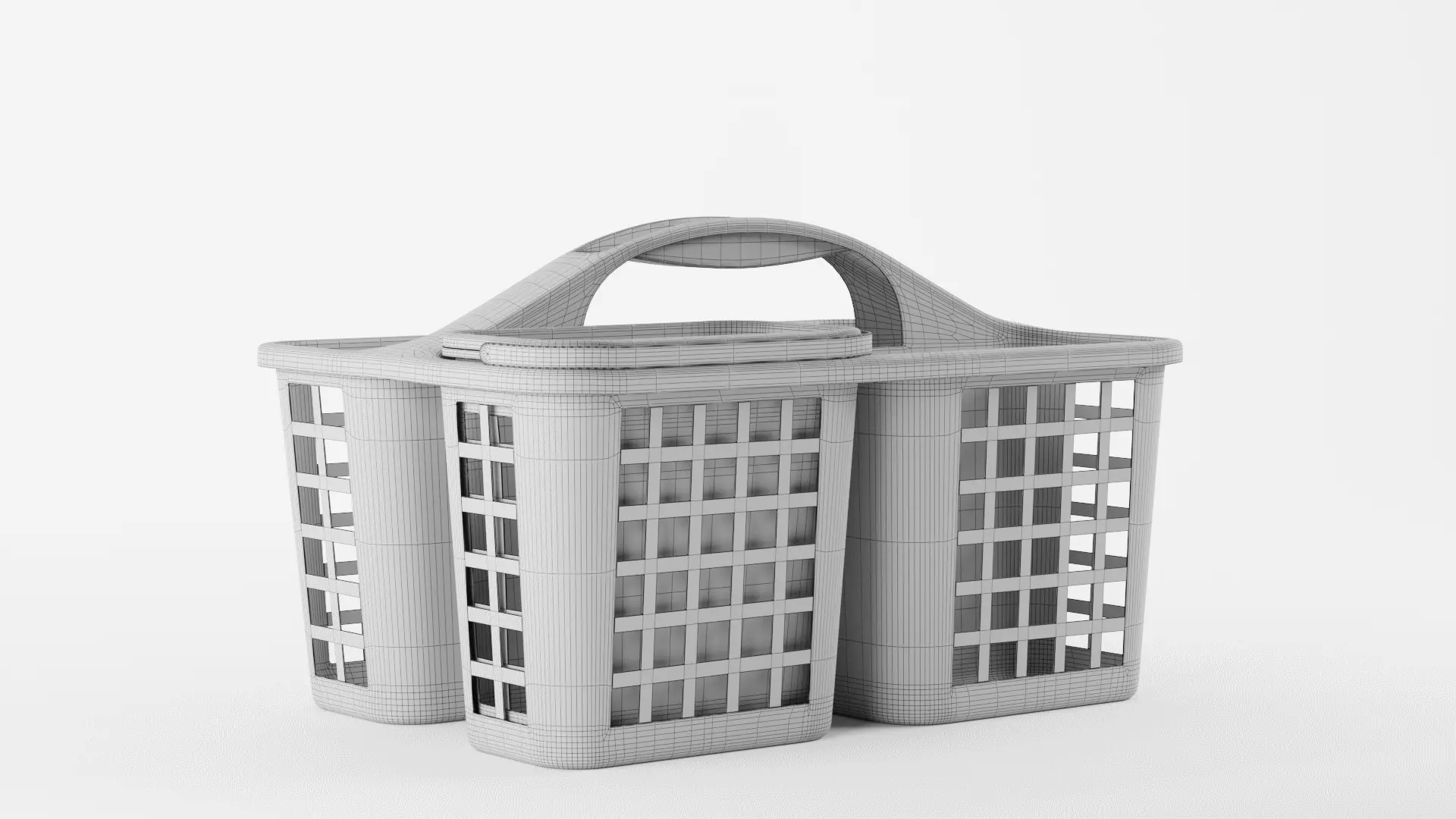 JiatuA Portable Plastic Shower Caddy Basket with Handle 3D model_12