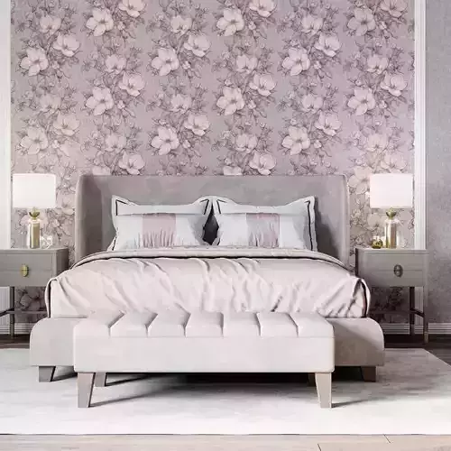 Blush Vintage Floral Wallpaper 