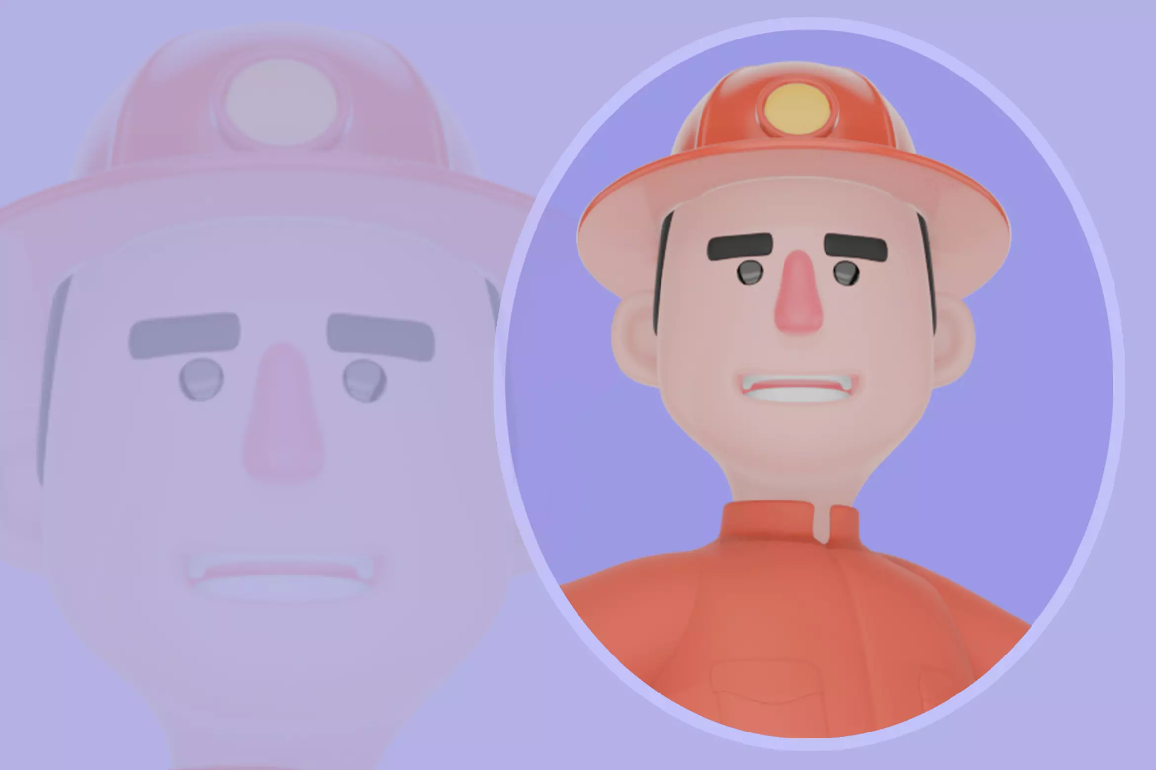 Stylized 3D Male Firefighter - Cartoon Fire Extinguisher Wave 3D model_0