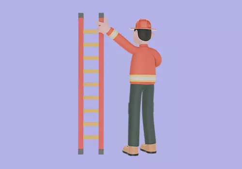 Stylized 3D Male Firefighter Character-Cartoon Ladder Thumbs Up 3D model_4