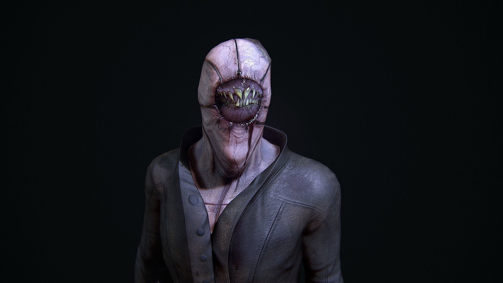 Creepy Monster Horror Low-poly 3D model_1