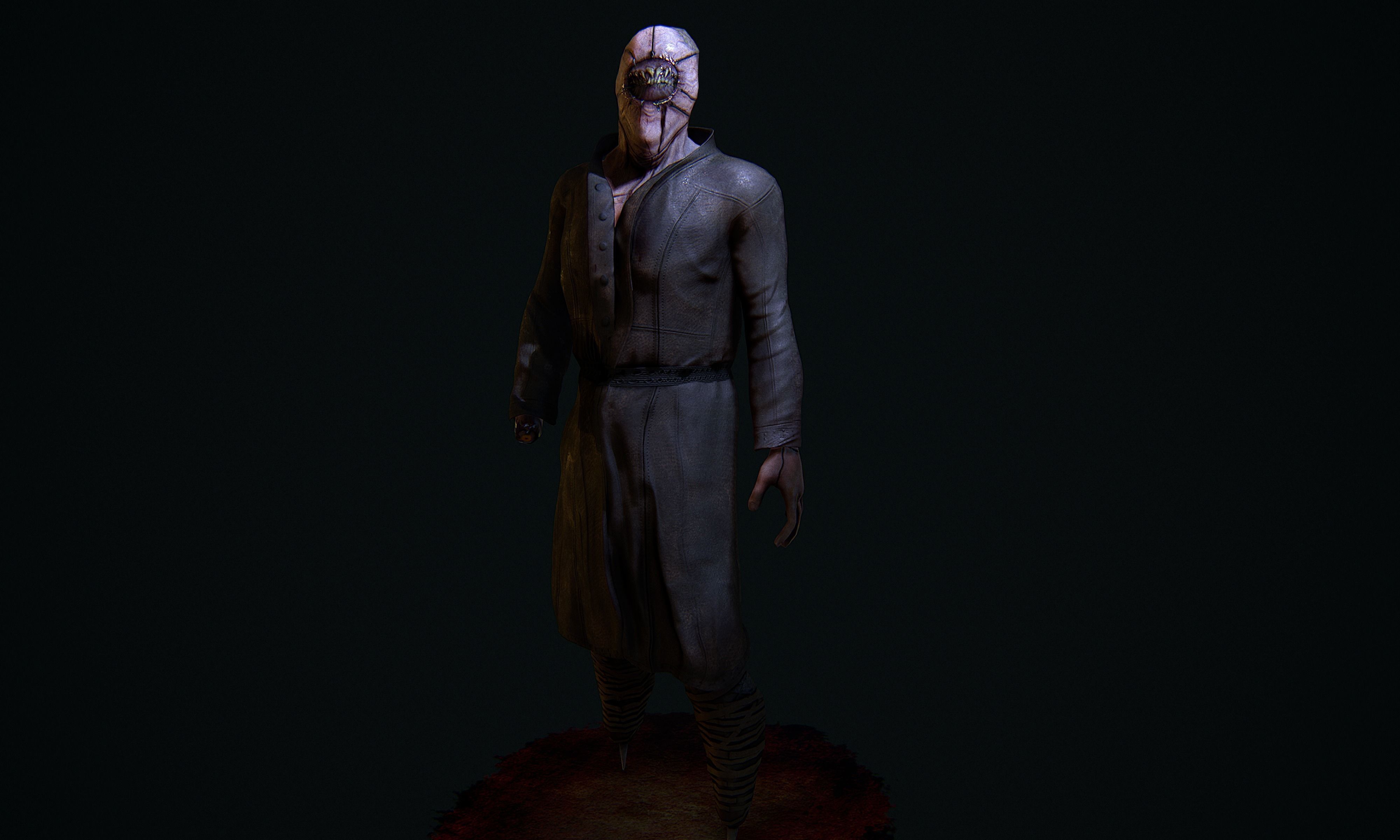 Creepy Monster Horror Low-poly 3D model_6