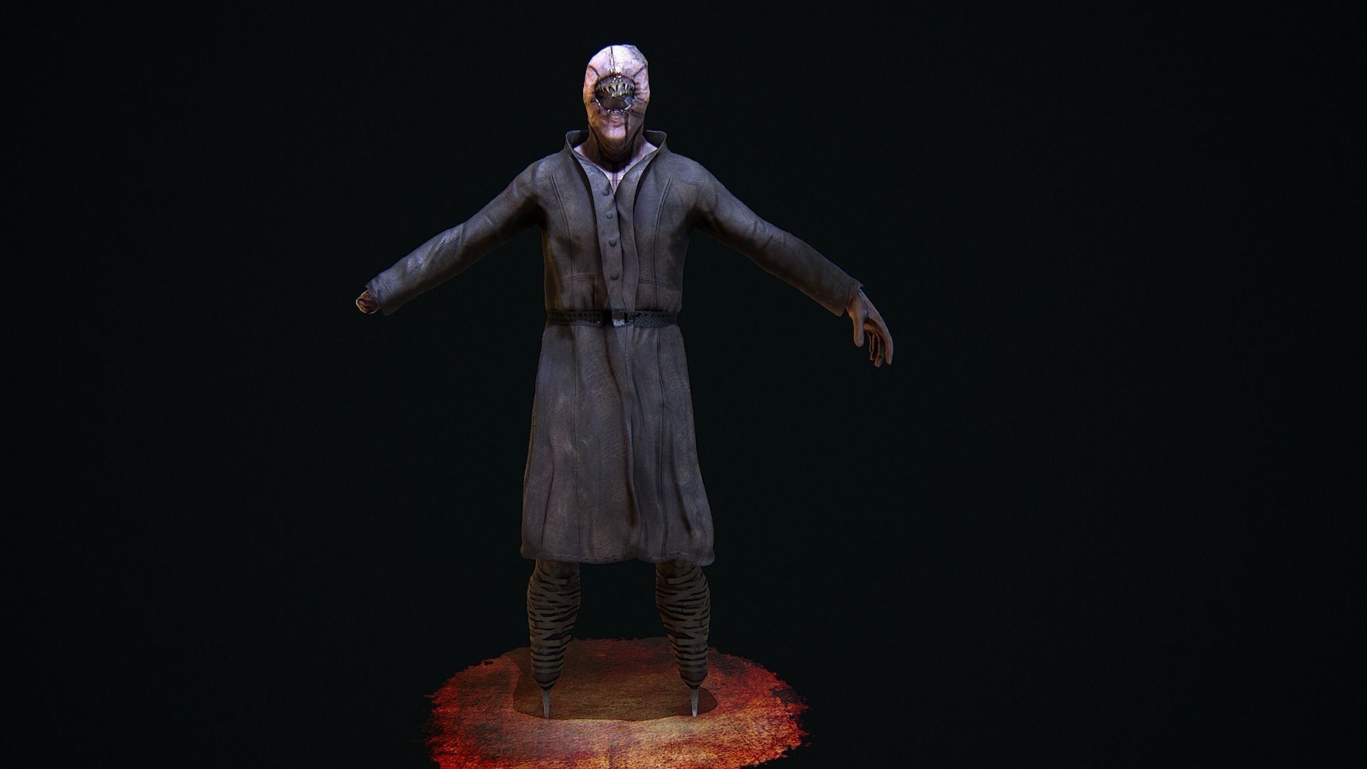 Creepy Monster Horror Low-poly 3D model_5