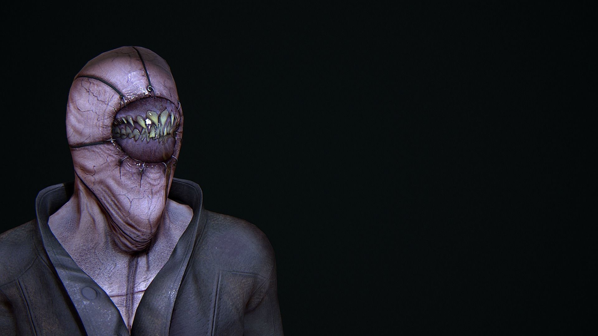 Creepy Monster Horror Low-poly 3D model_4