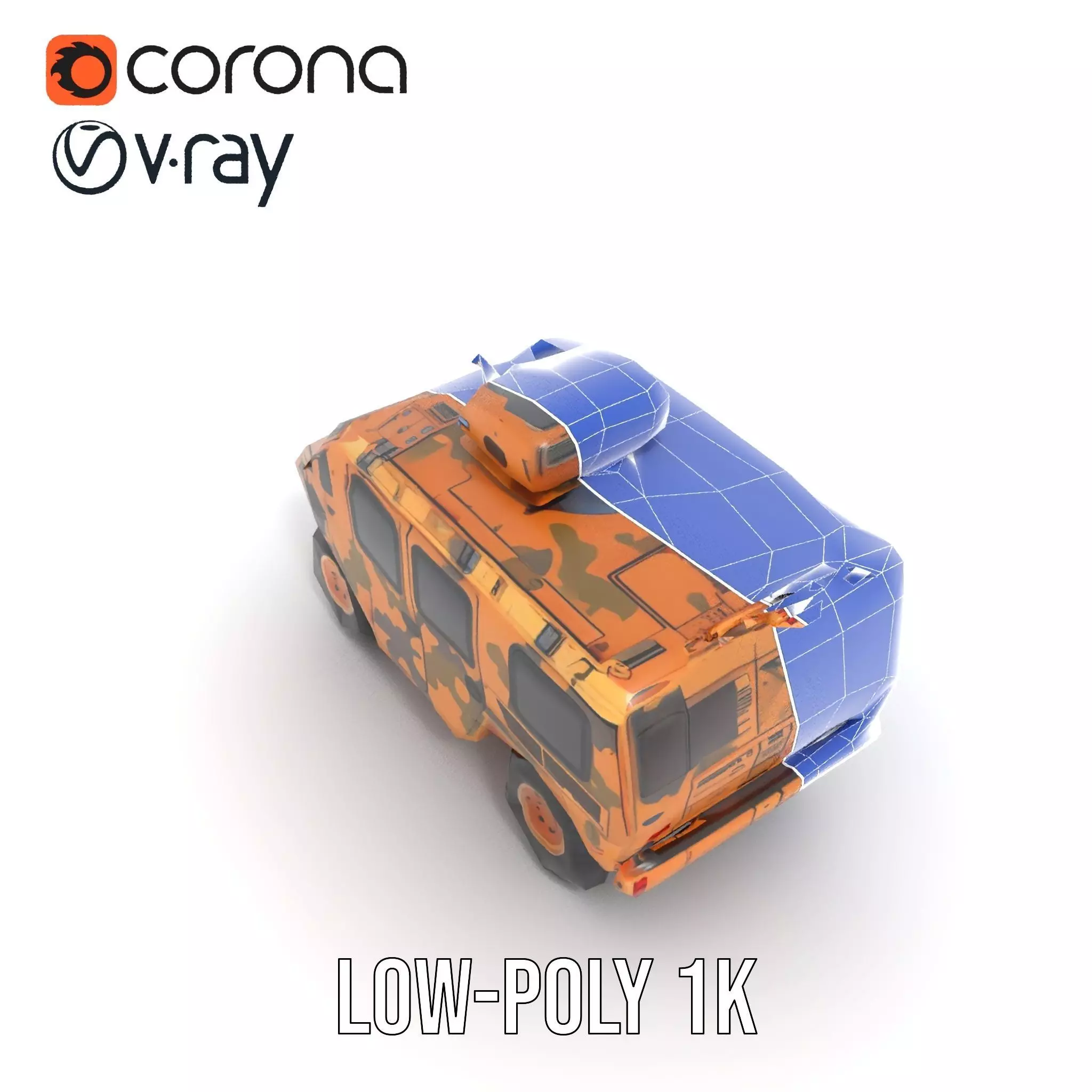 Camouflage Armored Vehicle model pack Low-poly 3D model_29