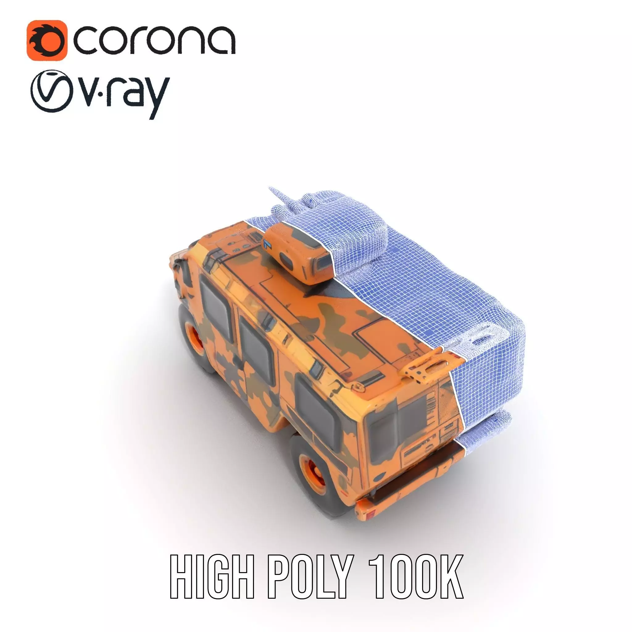Camouflage Armored Vehicle model pack Low-poly 3D model_21