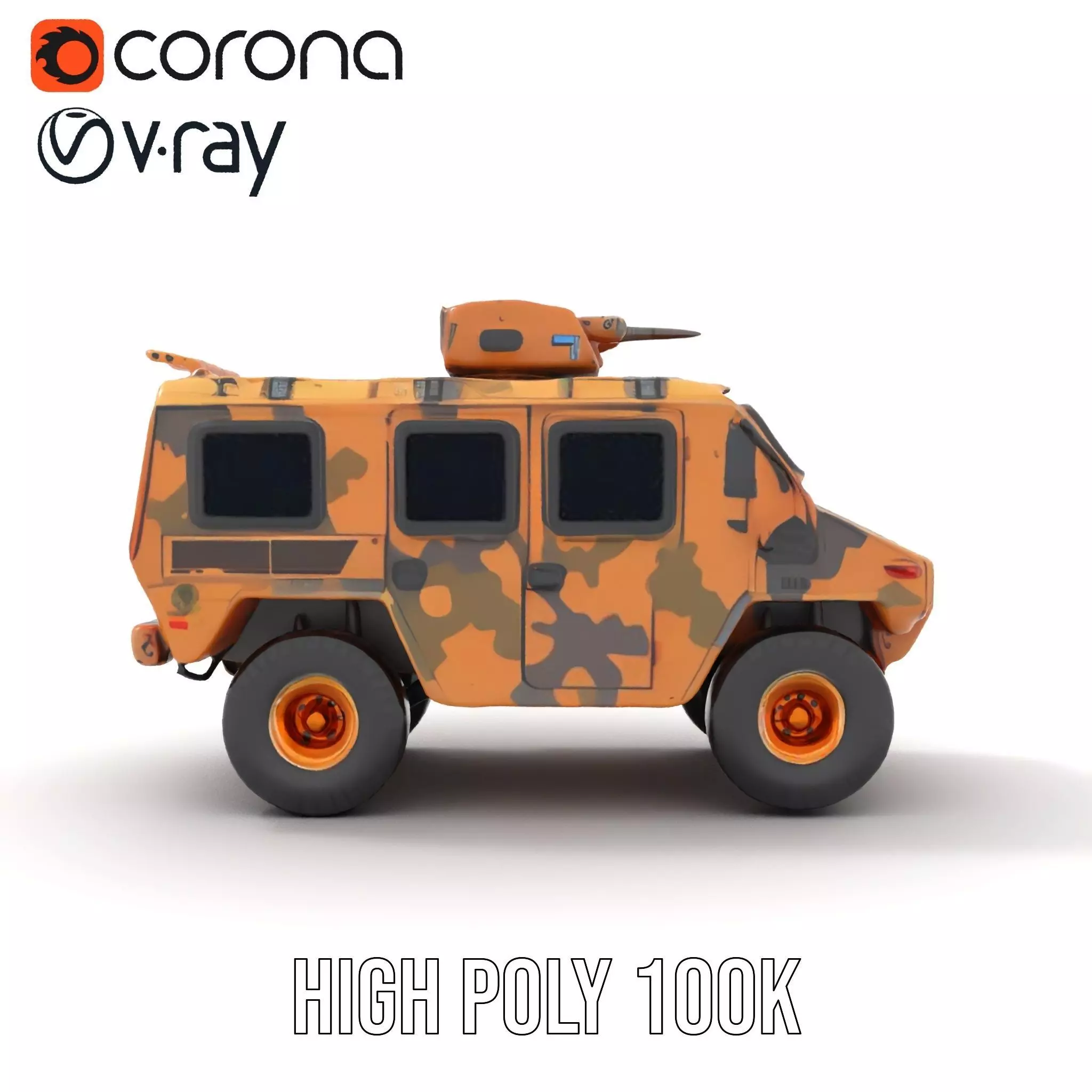 Camouflage Armored Vehicle model pack Low-poly 3D model_24