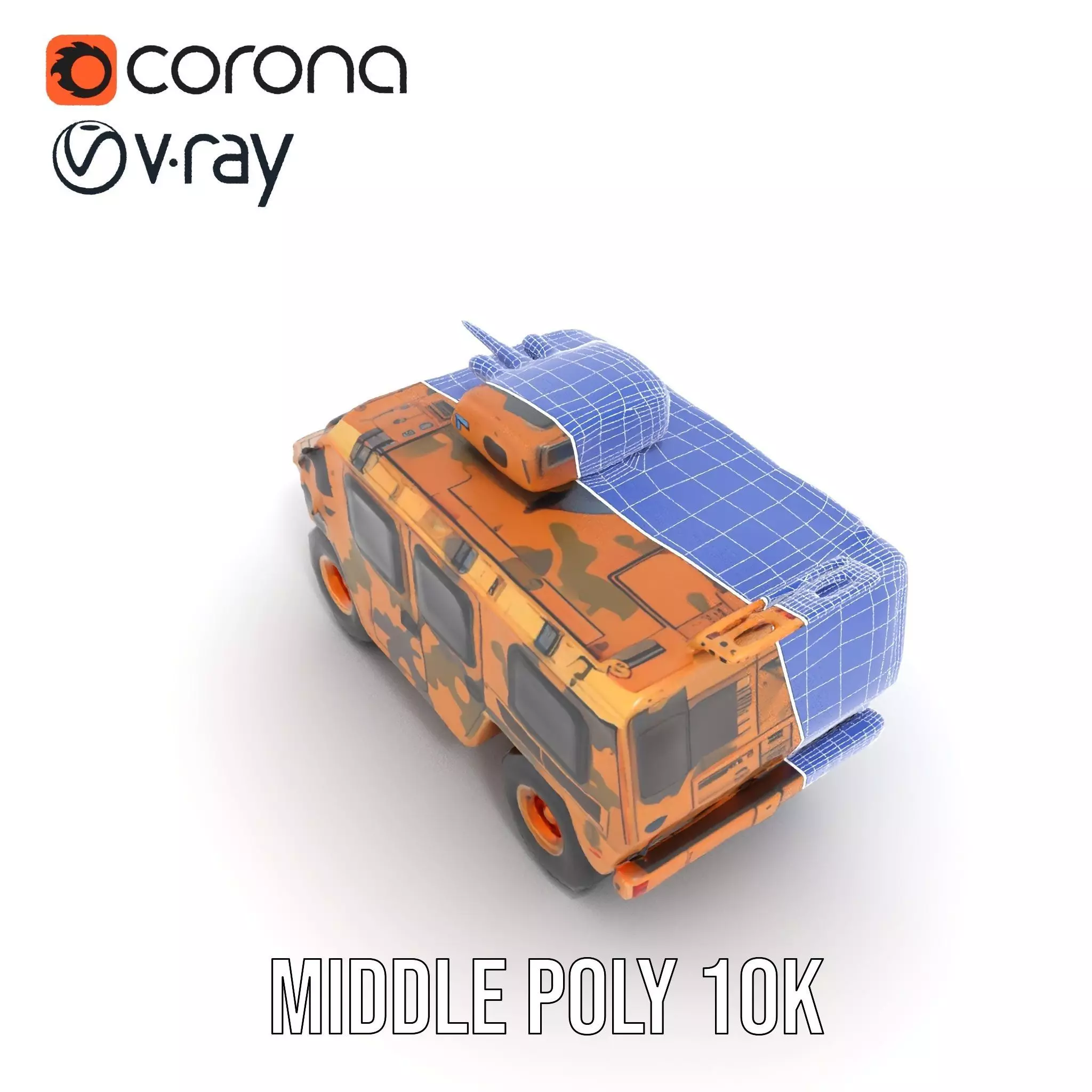 Camouflage Armored Vehicle model pack Low-poly 3D model_17