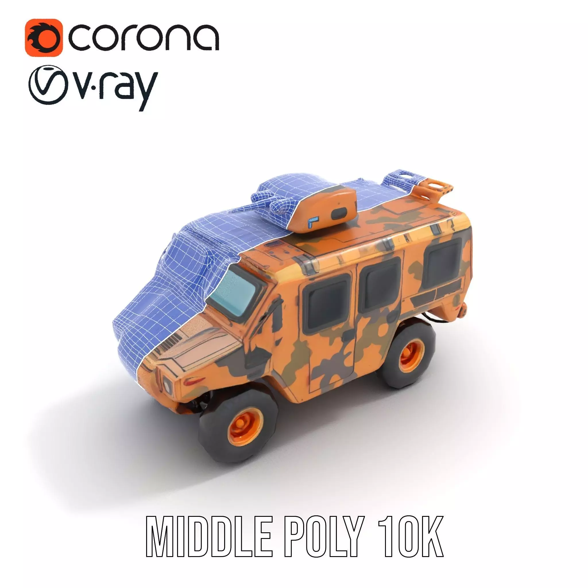Camouflage Armored Vehicle model pack Low-poly 3D model_28