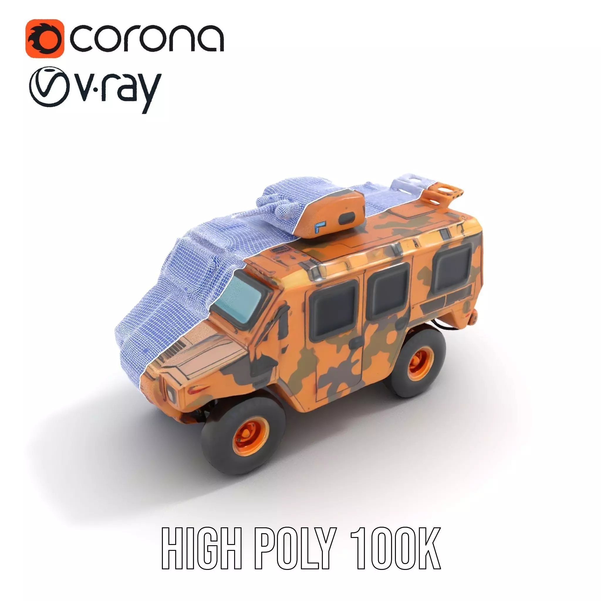 Camouflage Armored Vehicle model pack Low-poly 3D model_34