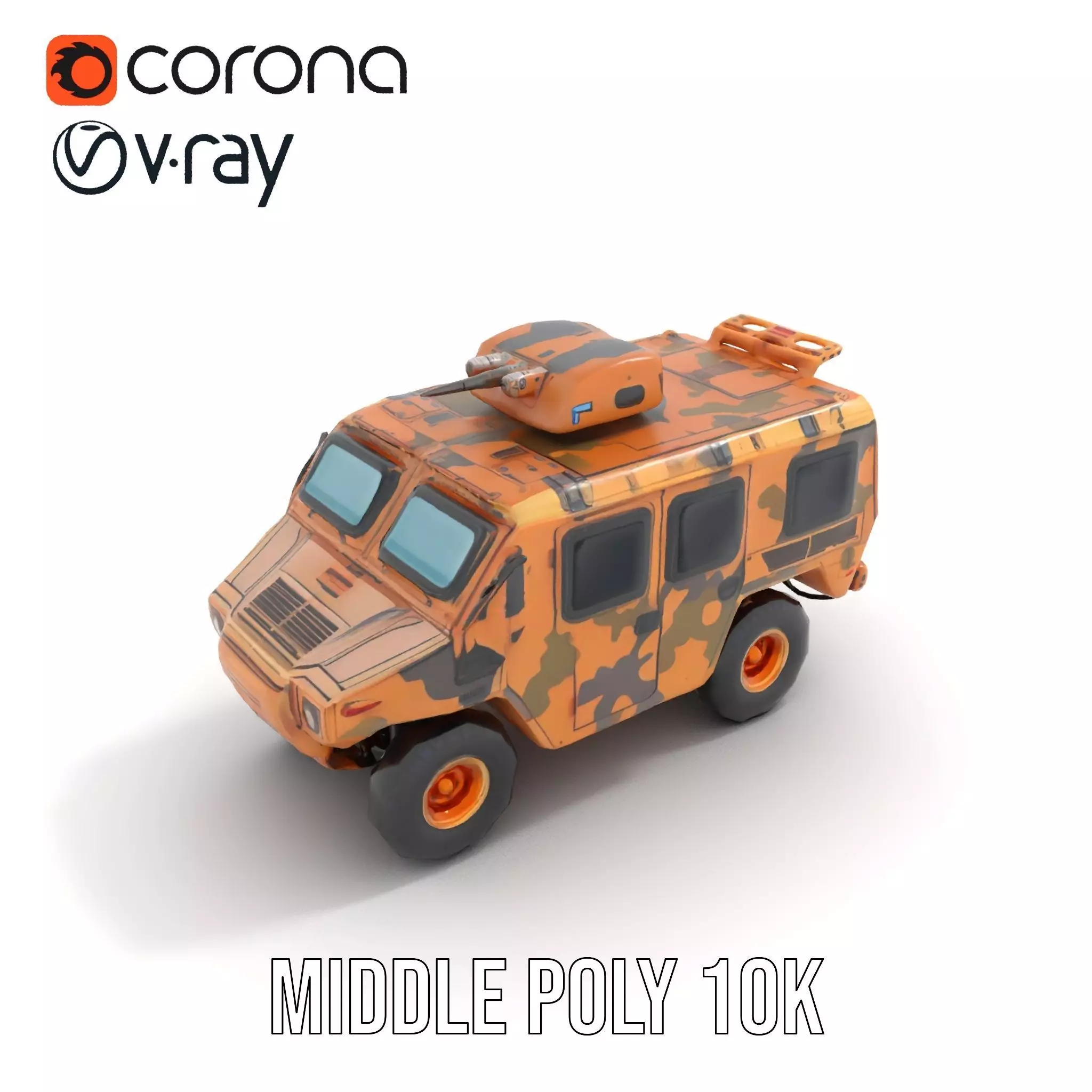 Camouflage Armored Vehicle model pack Low-poly 3D model_7