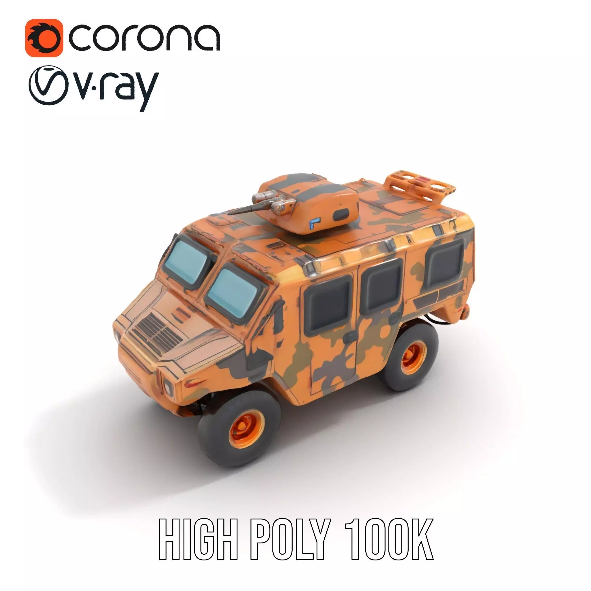 Camouflage Armored Vehicle model pack Low-poly 3D model_14