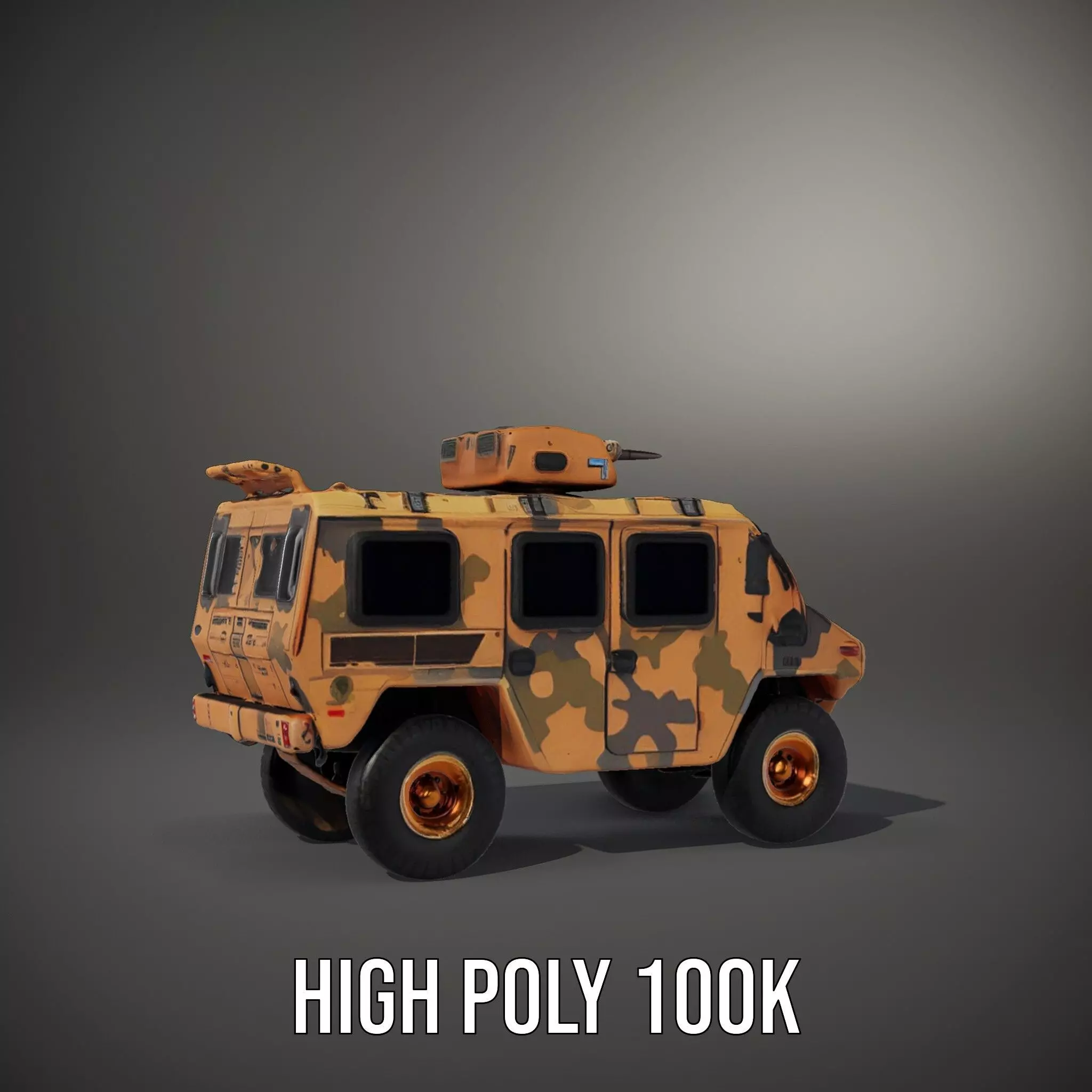 Camouflage Armored Vehicle model pack Low-poly 3D model_9