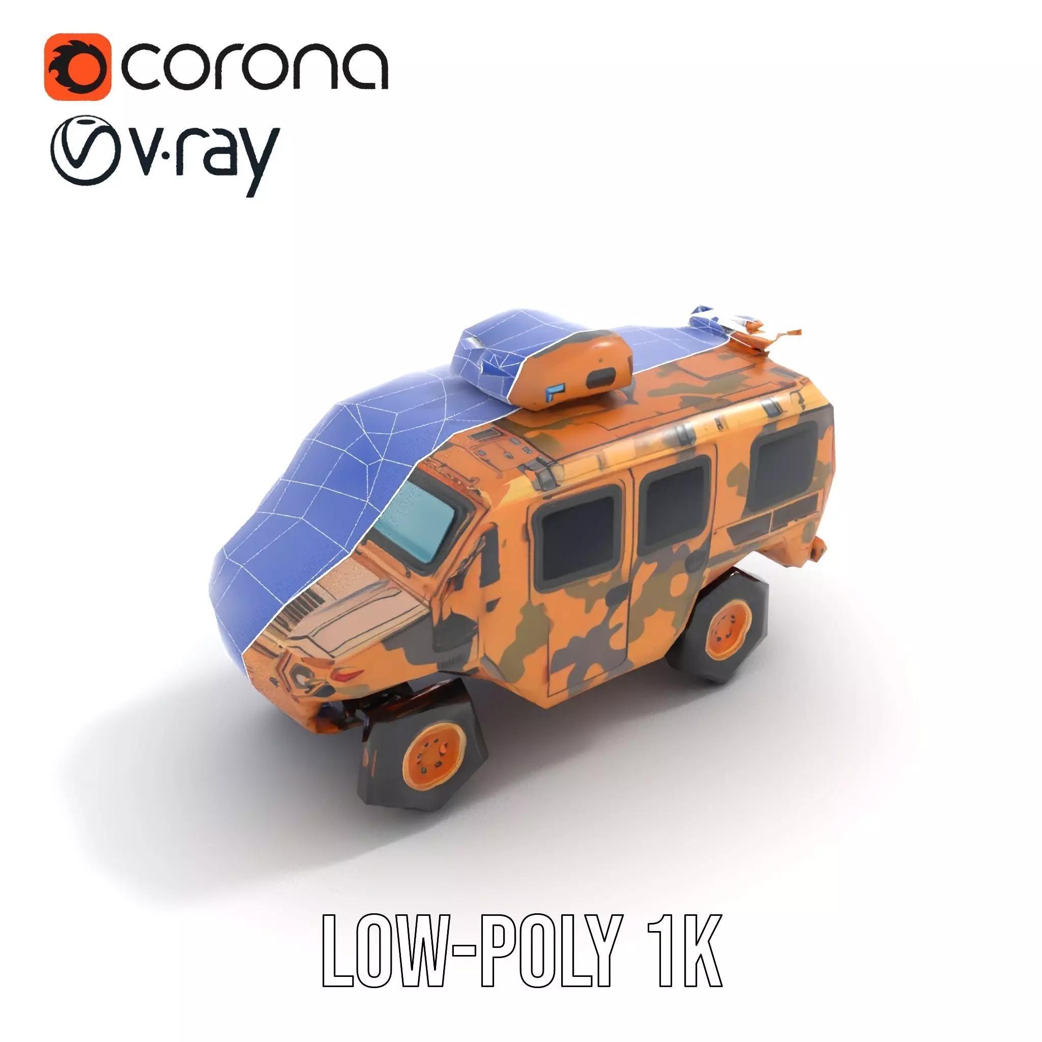 Camouflage Armored Vehicle model pack Low-poly 3D model_18