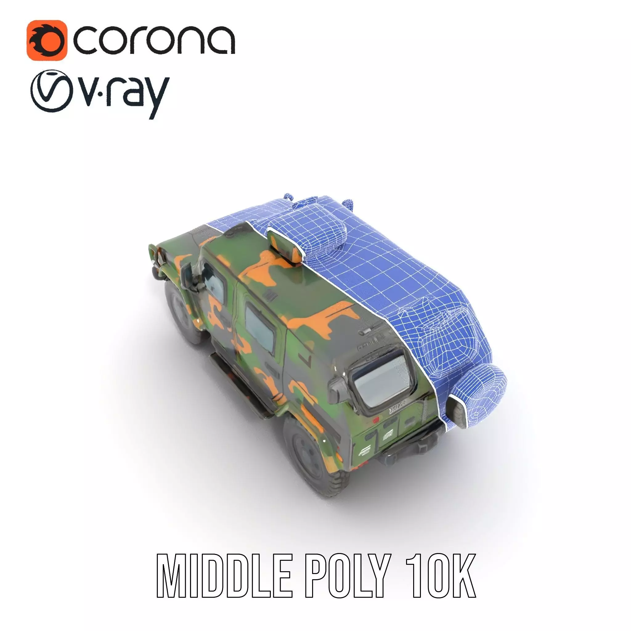 Camo Armored Vehicle model pack Low-poly 3D model_24